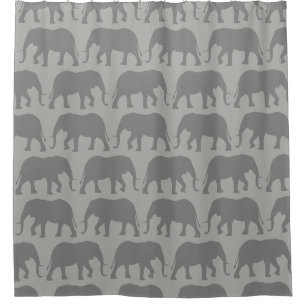 Rideaux De Douche Motif africain des silhouettes d'éléphants