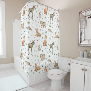 Rideaux De Douche Motif animal de bois mou