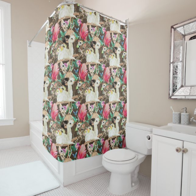 Rideaux De Douche Motif animal tropical (En situation)