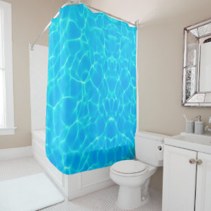 Rideaux De Douche Motif Aqua Avec Réflexion Vagues
