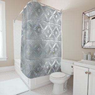 Rideaux De Douche Motif argenté de parties scintillantes sur la