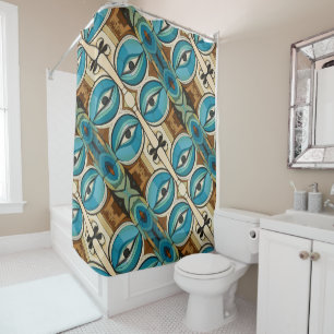 Rideaux De Douche Motif Art Déco Abstrait Eyes