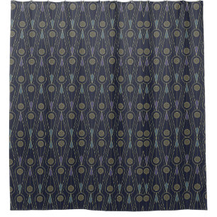 Rideaux De Douche Motif Art Déco avec des formes géométriques en or