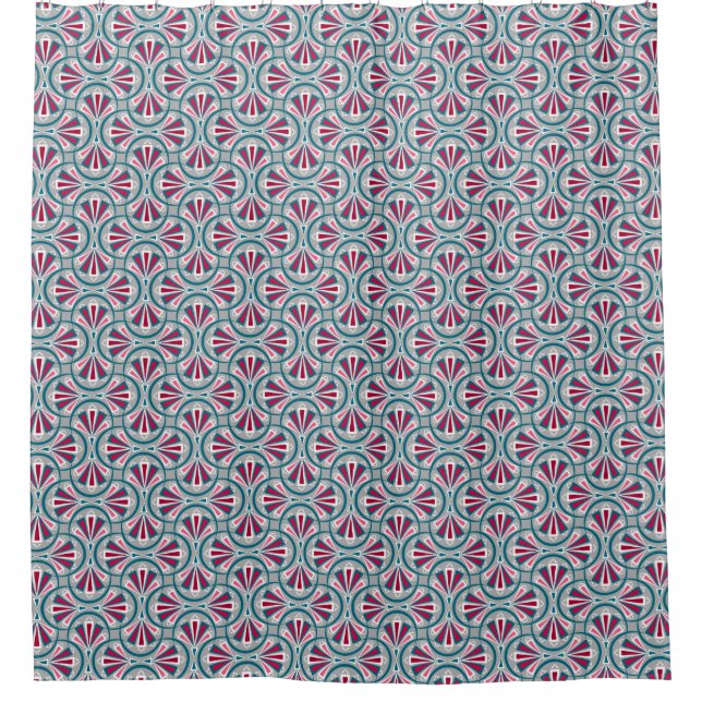 Rideaux De Douche Motif art déco coloré. (Devant)
