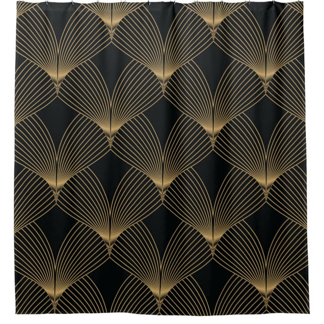Rideaux De Douche motif art déco simple géométrique (Devant)