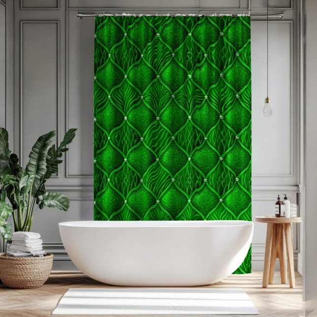 Rideaux De Douche Motif Art Déco Vert Glamour (Créateur téléchargé)