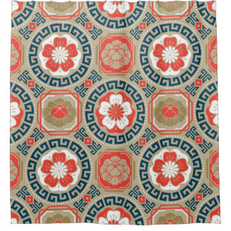 Rideaux De Douche Motif asiatique : Design géométrique élégant