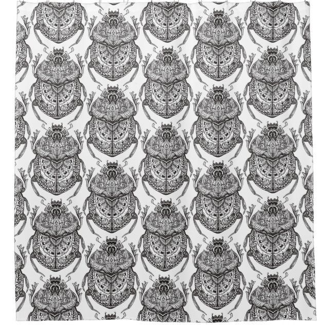 Rideaux De Douche Motif avec le griffonnage de main (Devant)