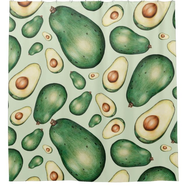 Rideaux De Douche Motif Avocado (Devant)