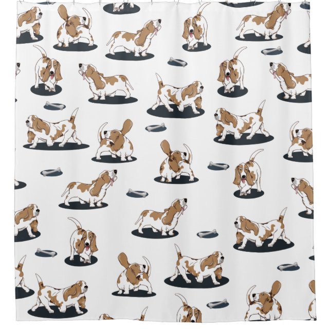 Rideaux De Douche Motif Basset Hound (Devant)