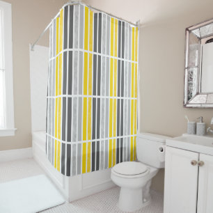 Rideaux De Douche Motif blanc gris jaune