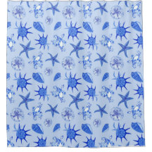 Motif Blue Sea Shell