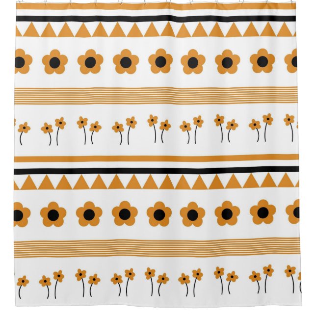 Rideaux De Douche Motif Boho triangle de bordure (Devant)
