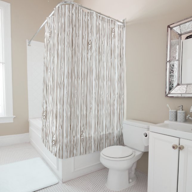 Rideaux De Douche Motif Bois d'Arbre (En situation)