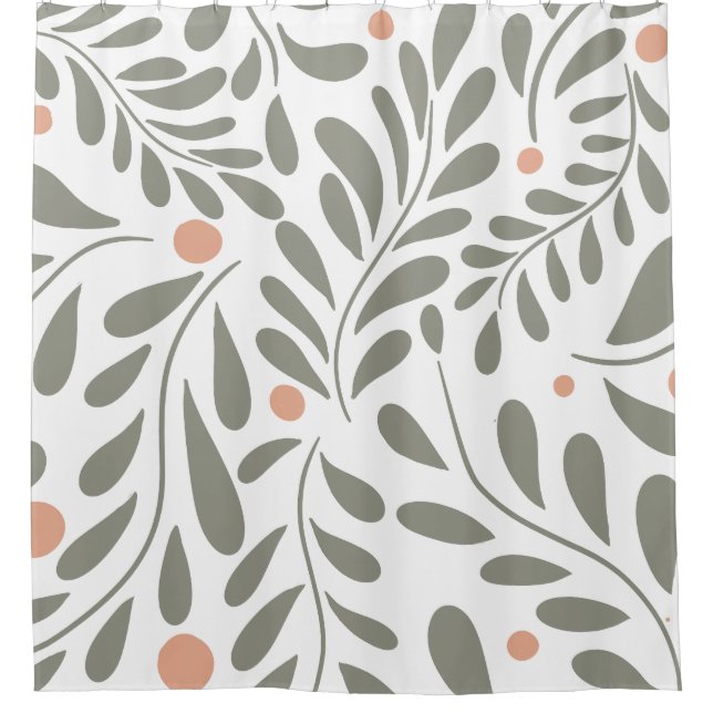 Rideaux De Douche Motif botanique Sage feuilles verts (Devant)