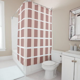 Rideaux De Douche Motif Brown en rayures roses