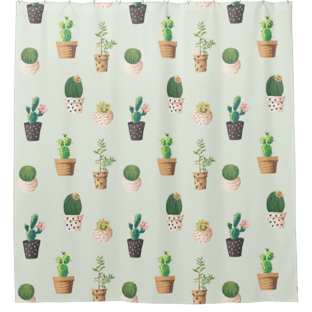 Rideaux De Douche Motif Cactus (Devant)