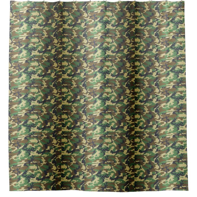 Rideaux De Douche Motif Camouflage de Woodland (Devant)