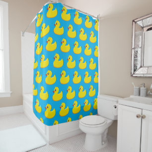 Rideaux De Douche motif canard en caoutchouc jaune 