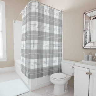 Rideaux De Douche Motif carreau buffle noir et blanc