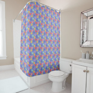 Rideaux De Douche Motif Cartoon Doodle Coeur et Points sans couture