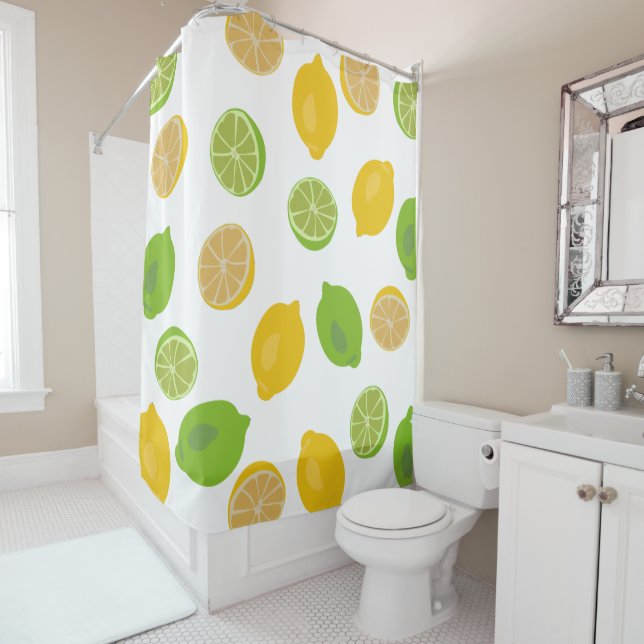 Rideaux De Douche Motif citron et citron vert (En situation)