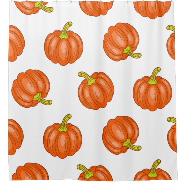 Rideaux De Douche motif citrouille (Devant)