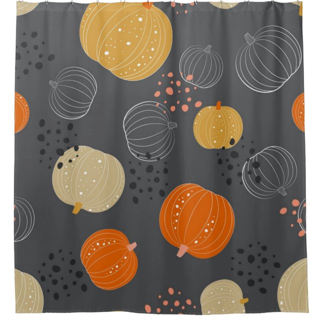 Rideaux De Douche motif citrouille (Devant)