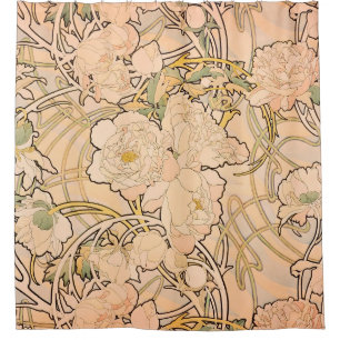 Rideaux De Douche Motif classique Art nouveau de jardin de pivoines
