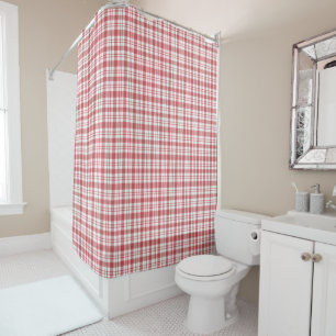 Rideaux De Douche Motif classique rouge et blanc À damiers