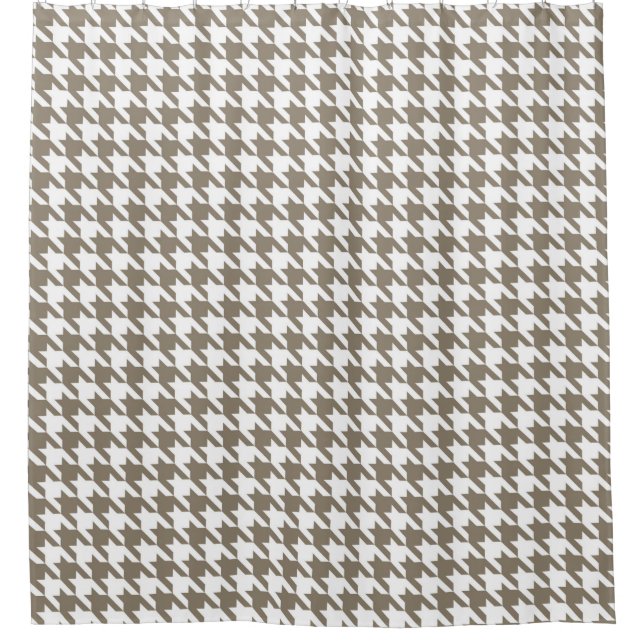 Rideaux De Douche Motif Clay et White Houndstooth (Devant)