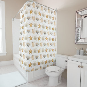Rideaux De Douche Motif Coastal Decor Seashell