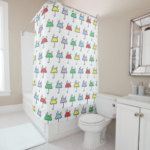 Rideaux De Douche Motif coloré mignon de parapluies et de gouttes d
