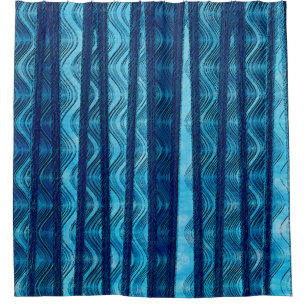 Rideaux De Douche Motif Cool unique Blue Retro Wave