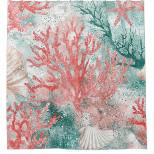 Rideaux De Douche Motif Corail Côté Luxe