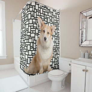 Rideaux De Douche Motif Corgi Abstrait mignon