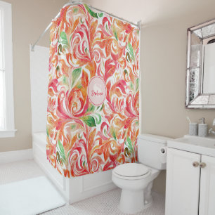 Rideaux De Douche Motif couleur Paisley d'inspiration vintage (5)
