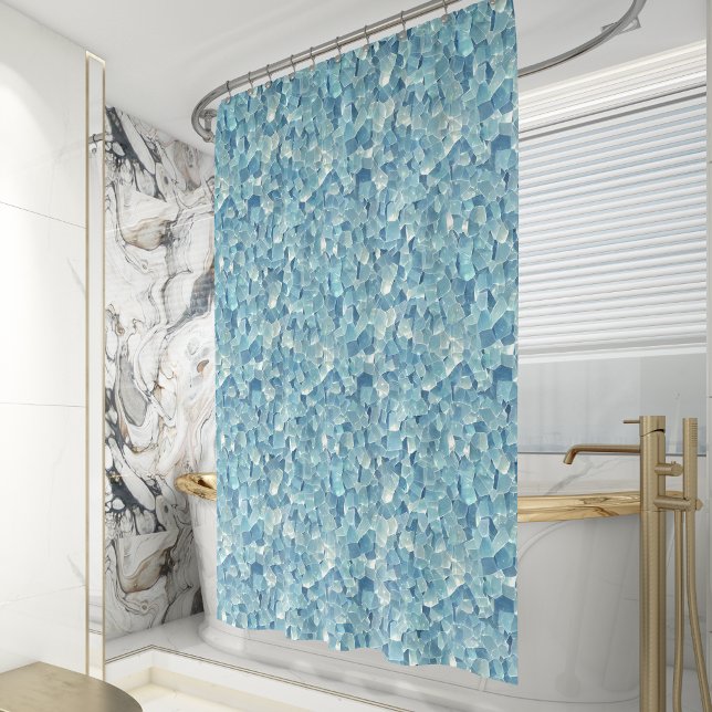 Rideaux De Douche Motif cristal de quartz aqua (Créateur téléchargé)