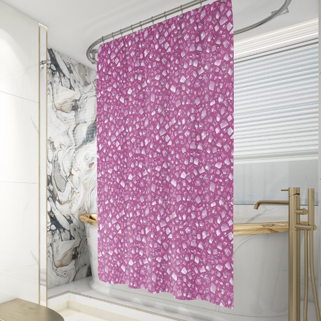Rideaux De Douche Motif Cristal de Quartz Rose (Créateur téléchargé)