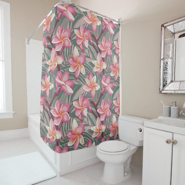 Rideaux De Douche Motif d'aloha tropical (En situation)