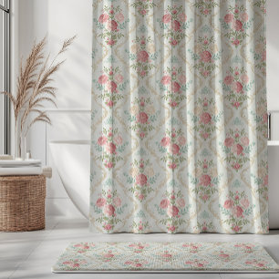 Rideaux De Douche Motif damassé floral shabby chic vintage