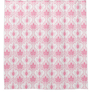 Rideaux De Douche motif damassé rose blanc