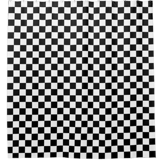 Rideaux De Douche Motif damier noir et blanc (Devant)