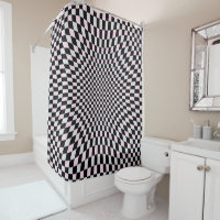 Motif damier trippy rose noir gris