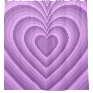 Rideaux De Douche Motif d'amour du coeur hypnotique violet