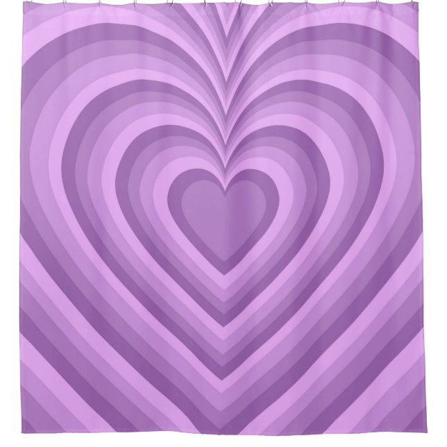 Rideaux De Douche Motif d'amour du coeur hypnotique violet (Devant)