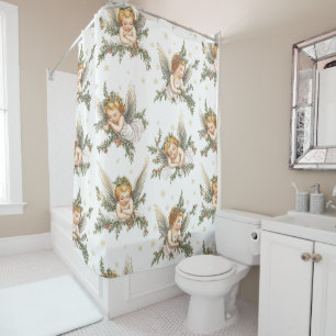 Rideaux De Douche motif d'anges vintages