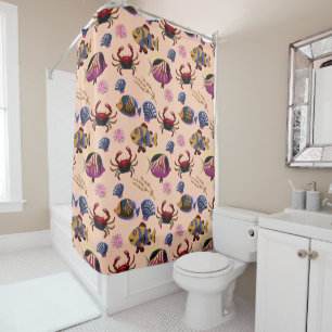 Rideaux De Douche Motif d'animaux aquatiques   vie sous-marine 10