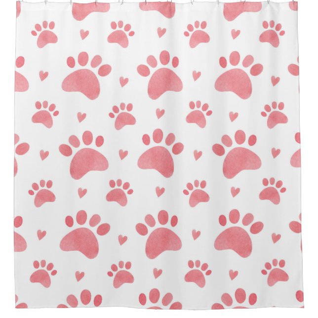 Rideaux De Douche Motif d'aquarelle Cat Paws (Devant)