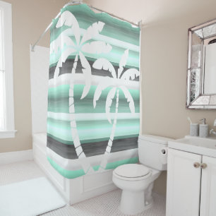 Rideaux De Douche Motif d'aquarelle gris vert pastel